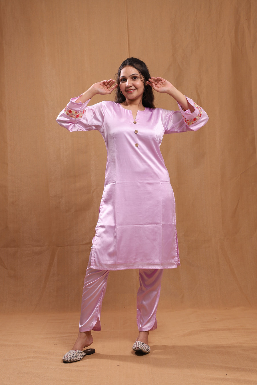 Kavya Dola Satin Kurta Set