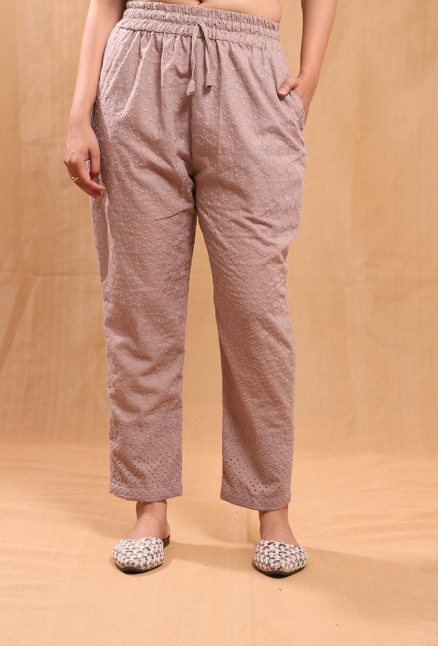 Daman Chikankari Straight Pant