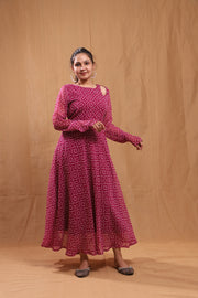 Dhruvi Bandhani long dress