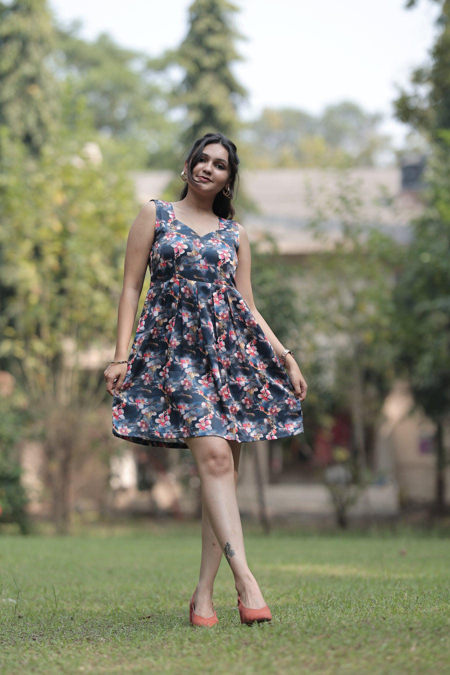 Sara Floral Digital Print Dress