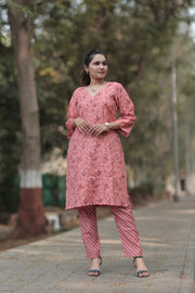 Anya Modal Chanderi Foil Print Kurta set