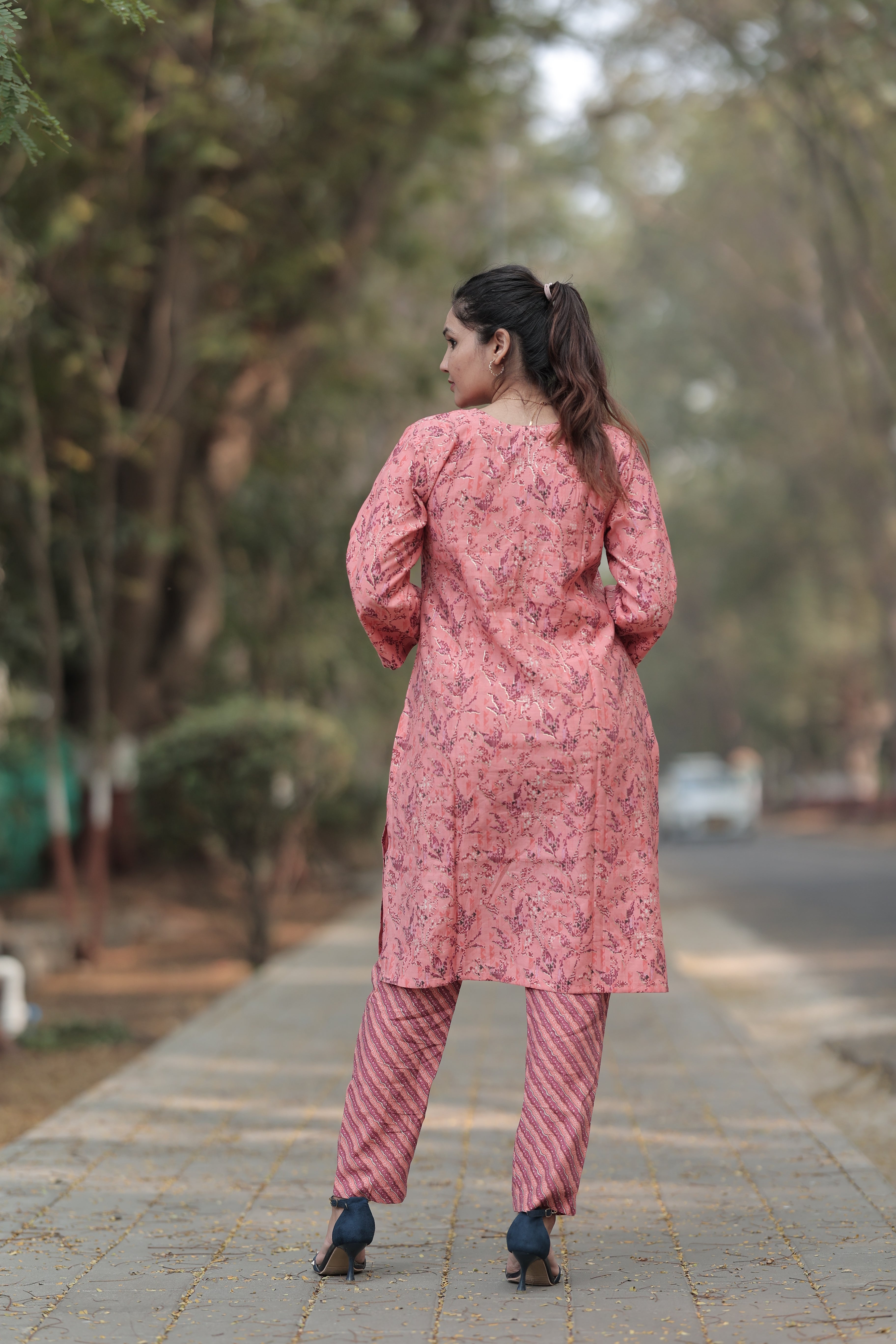 Anya Modal Chanderi Foil Print Kurta set